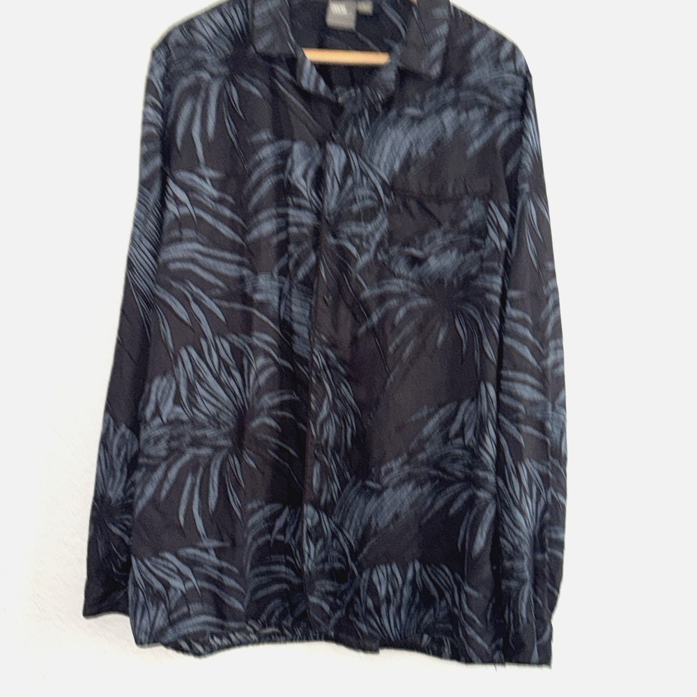 ASOS Men's Floral Button Down Long Sleeve Shirt Black Size XL